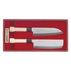 Coffret 2 Couteaux Japonais - Santoku Et Nakiri