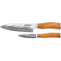 Coffret 2 Couteaux Wusaki Damas VG10 - Santoku Et Office