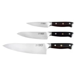 Coffret 3 Couteaux Fukito Ébène X50 - Chef Universel Office