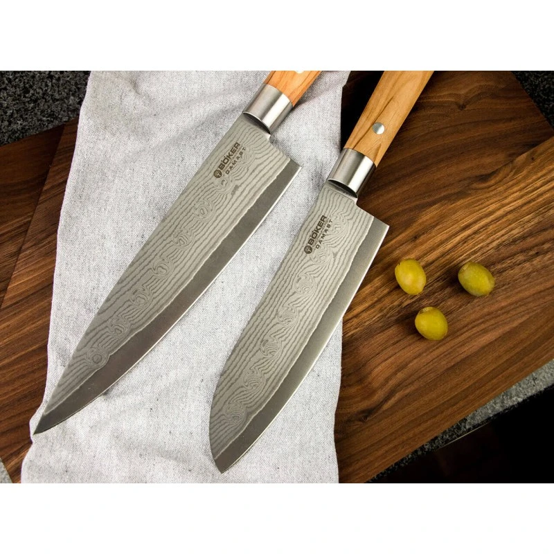 Couteau De Chef Böker Damascus Olive 4 Couteau De Chef Böker Damascus Olive – Image 2