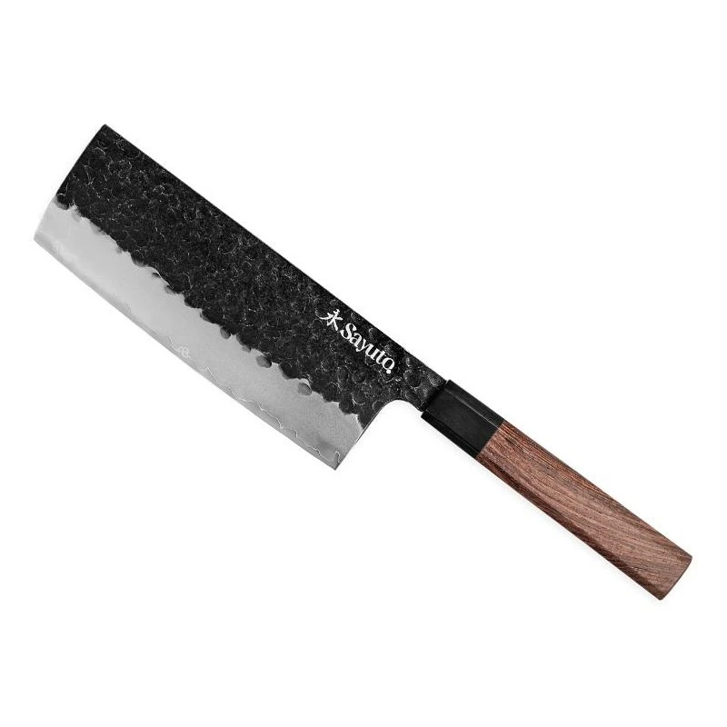 Couteau Nakiri Sayuto 17cm Sequoia San Mai 3 Couteau Nakiri Sayuto 17cm Sequoia San Mai