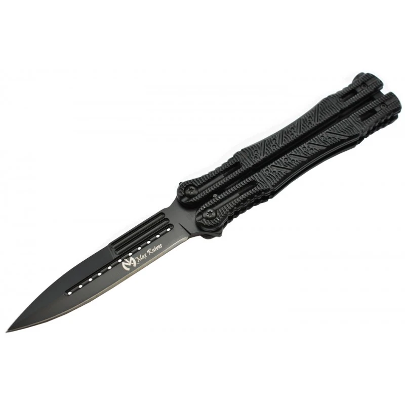 Couteau Papillon Max Knives P48 3Cr13 Aluminium Anodisé Noir 3 Couteau Papillon Max Knives P48 3Cr13 Aluminium Anodisé Noir