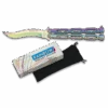Couteau Papillon Rainbow Lame Vague 10cm 1 Couteau Papillon Rainbow Lame Vague 10cm -Couteaux Série Boutique couteau papillon rainbow lame vague 10cm