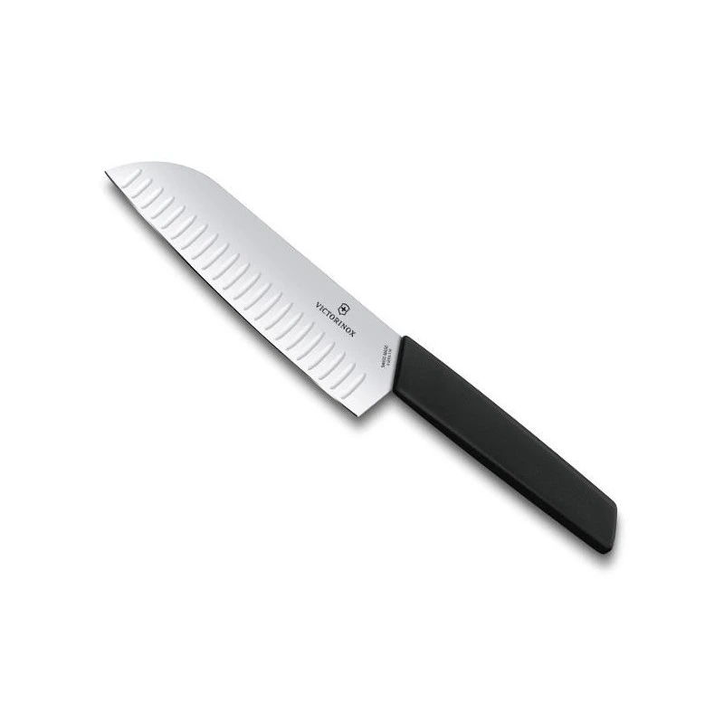 Couteau Santoku Victorinox Swiss Modern Alvéolé 17cm Noir 3 Couteau Santoku Victorinox Swiss Modern Alvéolé 17cm Noir