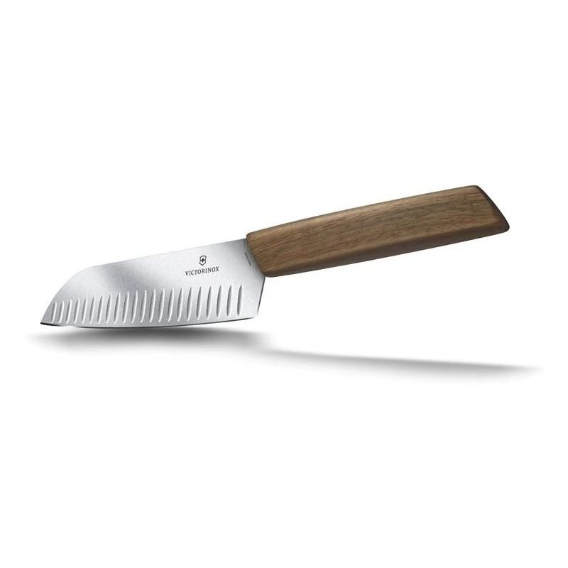 Couteau Santoku Victorinox Swiss Modern Alvéolé 17cm Noyer 4 Couteau Santoku Victorinox Swiss Modern Alvéolé 17cm Noyer – Image 2