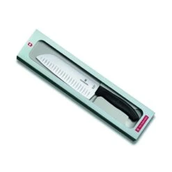 Couteau Santoku Victorinox SwissClassic 17cm Alvéolé Noir - En Boîte