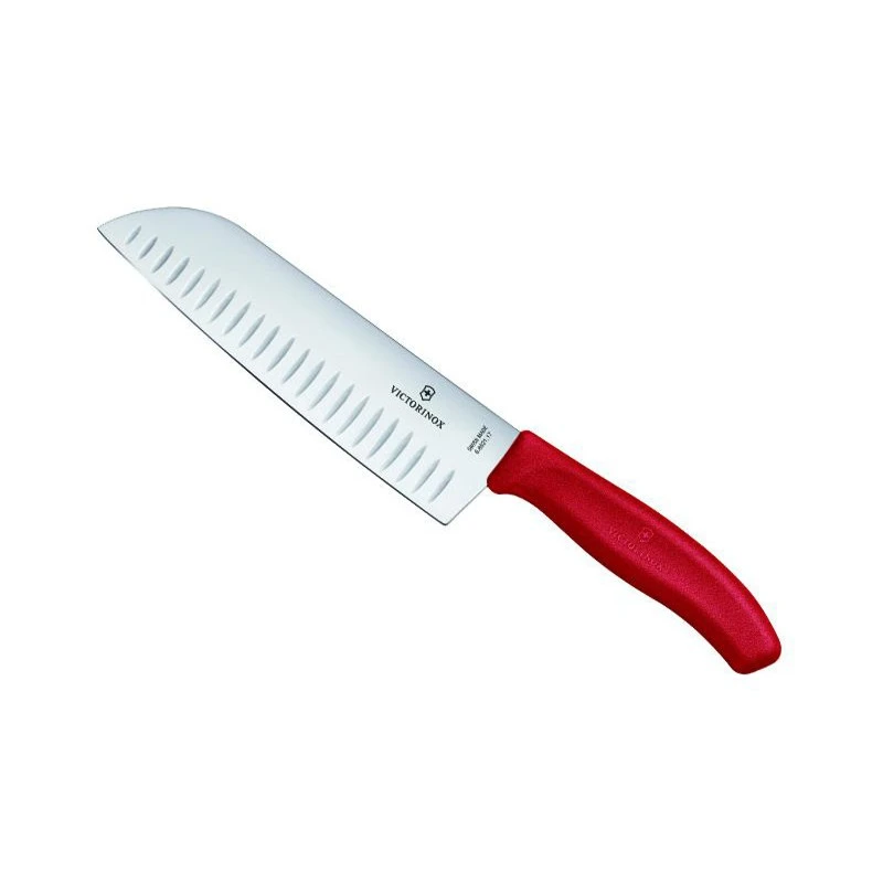 Couteau Santoku Victorinox SwissClassic 17cm Alvéolé Rouge - En Boîte 4 Couteau Santoku Victorinox SwissClassic 17cm Alvéolé Rouge - En Boîte – Image 2