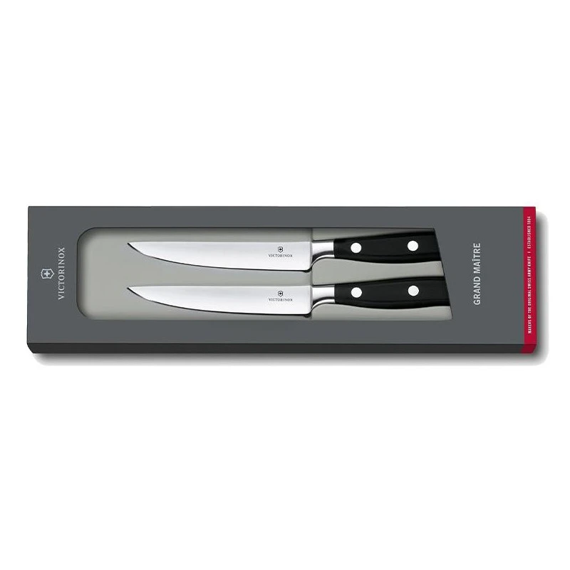Set De 2 Couteaux à Steak Victorinox Grand Maître Forgé 12cm POM 3 Set De 2 Couteaux à Steak Victorinox Grand Maître Forgé 12cm POM